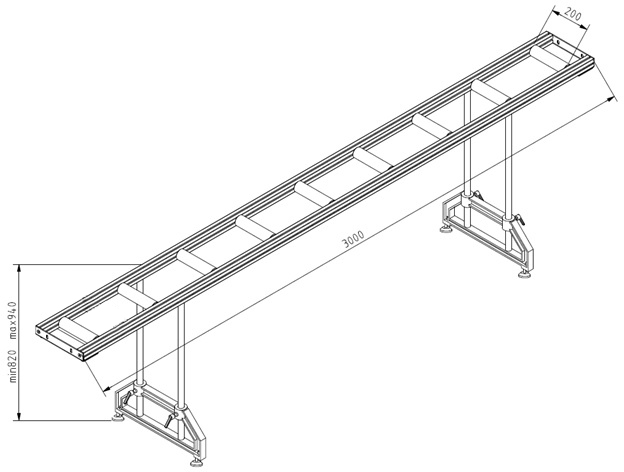 Стол левый для дисковой полуавтоматической пилы Metal Master MQCS-400A