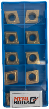 Сменные твердосплавные пластины,  Наборы сменных пластин по стали для токарных резцов CCMT120408 P TIN (10шт.) Сменные твердосплавные пластины,  Наборы сменных пластин по стали для токарных резцов CCMT120408 P TIN (10шт.)