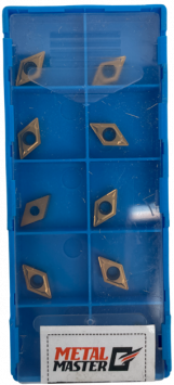 Сменные твердосплавные пластины,  Наборы сменных пластин по стали для токарных резцов DCMT070204 P TIN (10шт.) Сменные твердосплавные пластины,  Наборы сменных пластин по стали для токарных резцов DCMT070204 P TIN (10шт.)