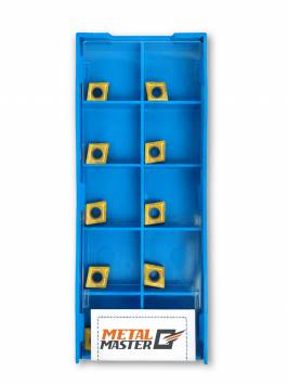 Сменные твердосплавные пластины,  Наборы сменных пластин по стали для токарных резцов CCMT060204 P TIN (10 шт.)